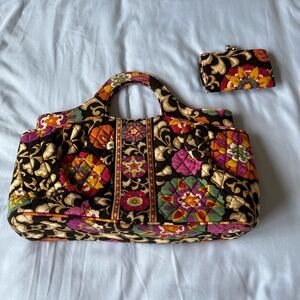 Vera Bradley Multicolor Floral Tote and Coin Purse